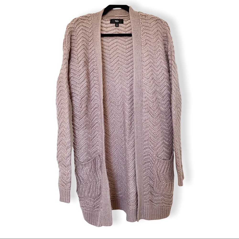 Mossimo Chevron Stitch Open Front Cardigan - Picture 3 of 13